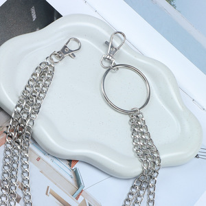 Chaîne de taille à anneaux métalliques double couche, style punk, accessoire de mode hip-hop, pour tenue décontractée, en alliage de zinc blanc K - Product Image 4
