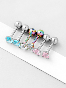 Zesen acciaio inox bilanciere borchie <span class=keywords><strong>orecchini</strong></span> 5mm elica <span class=keywords><strong>Tragus</strong></span> Piercing CZ orecchio borchia a forma di cuore zircone di diamante <span class=keywords><strong>per</strong></span> anniversario - Product Image 6