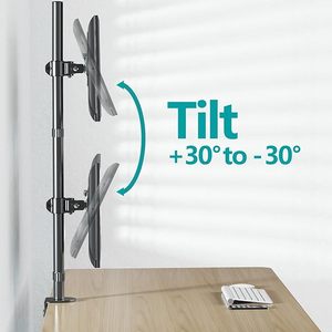Nuevo Soporte Ergofirst para <span class=keywords><strong>2</strong></span> Monitores de 32 Pulgadas, Articulado Verticalmente, de Acero, con Capacidad de 8 kg, Inclinable y Giratorio, Color Negro - Product Image 4