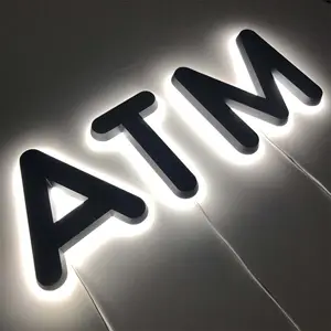 12v metallo alfabeto lettera Led illuminato nome personalizzato Light Up Sign illuminazione acrilica personalizzata LED pubblicità lettere segni