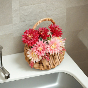 Panier en osier tressé fait main, style rustique nordique, créatif, pour fleurs, cadeaux, <span class=keywords><strong>rangement</strong></span>, naturel, pour la maison, en fer - Product Image 5