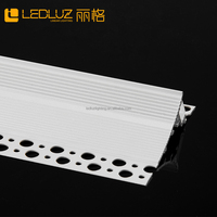 Profilé LED en aluminium encastré ALP128-R, vente chaude, pour plâtre, gypse, cloison sèche, éclairage en provenance du mur jusqu'au plafond