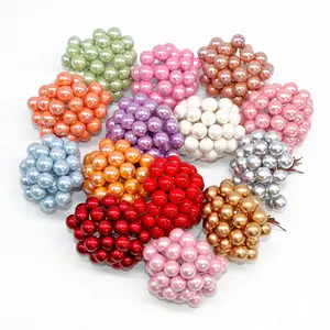 50pcs Colorful Pearl Stamens Artificial Flower small berries cherry For DIY Wedding Christmas Cake Box Pearl Wreaths Decoration