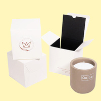 Boîte pliable en carton blanc avec pelliculage mat et insert en feuille d'or pour bougies d'aromathérapie, diffuseurs à bâtonnets et parfums d'intérieur – Emballage de vente au détail