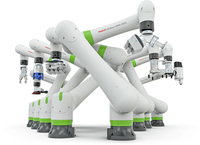Robot collaboratif Fanuc CRX-5iA avec pince robotique Schunk pour machine de préhension et d'assemblage CNC