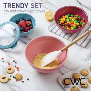 Gran oferta 2025, juego de tapas de plástico, juego de cuencos mezcladores, juego de cuencos anidados de <span class=keywords><strong>12</strong></span> piezas, incluye 6 cuencos mezcladores de preparación - Product Image 6