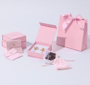 Biểu Tượng Tùy Chỉnh Đồ Trang Sức Màu Hồng Hộp Quà Tặng Từ Bông Tai Nhẫn Đồ Trang Sức Hộp Vòng Cổ Hộp Đồ Trang Sức Container - Product Image 4