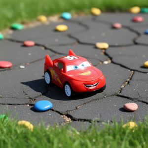 Voiture de course miniature de dessin animé pour enfants, aventure rapide sur route, emballée en BOPP - Product Image 2