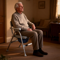 Chaise de toilette pliante portable pour personnes handicapées, chaise de toilette de sécurité pour la réadaptation, équipement de thérapie, produit de soins aux personnes âgées