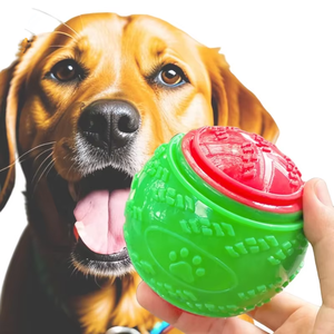 Commercio all'ingrosso TPR gomma cigolante cane palla da masticare 9cm 6.5cm colorato indistruttibile palla da Tennis per la formazione OEM disponibile - Product Image 1