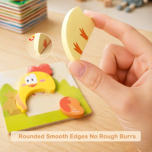 Nuovo Puzzle 3D in Legno Montessori con Animali della Fattoria, <span class=keywords><strong>Gioco</strong></span> di Abbinamento Forme, Giocattolo Educativo Sensoriale per Bambini in Età Prescolare - Product Image 4