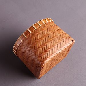 Dongyang Handmade <b>Bamboo</b> Storage Basket Square Shape For Kitchen Tea Set Fruit <b>Container</b> Woven Basket - Product Image 3