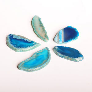 Holesale-Accesorios de carillón de viento, colgantes de piedras preciosas curativas naturales, regalos y manualidades de rodajas de ágata para cristal exterior - Product Image 5