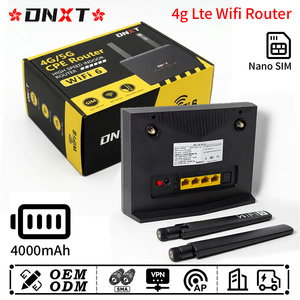 เราเตอร์ไร้สายขนาดเล็ก DNXT Mini Wifi RP-SMA Lte 4g รองรับซิม 1WAN/4LAN สำหรับใช้งานภายในอาคาร แบตเตอรี่ 4000mAh โหมด AP เราเตอร์ไร้สาย 4g Lte สำหรับใช้งานในที่ทำงาน - Product Image 1