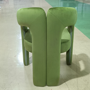 Sillón de Estilo Moderno Personalizado, Tapizado en Terciopelo Color Crema, para Eventos y Fiestas de Boda, con Respaldo Suave - Product Image 6