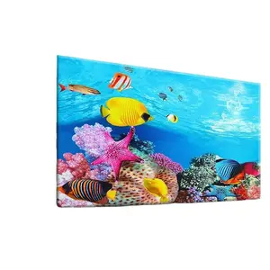Toptan 3d poster akvaryum arka plan-3D balık tankı etiket akvaryum manzara arka plan boyama çift taraflı okyanus deniz taş bitkiler PVC akvaryum dekorasyon posteri