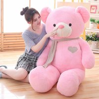 Ours en peluche rose en gros avec rembourrage en coton PP, design brodé, cadeau de confort pour la Saint-Valentin