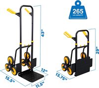 Chariot à main et chariot à roulettes pour monter les escaliers, chariot pliable robuste avec poignée télescopique pour la maison, le bureau, le commerce et l'industrie