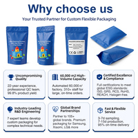 Sachet à soufflet latéral pour bâtonnets glacés, biodégradable, imprimé sur mesure, emballage de sécurité avec thermoscellage