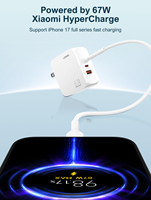 Chargeur rapide LDNIO Q7-MI HyperCharge GaN 67W, chargeur mural 2C 1A PD3.0 PPS QC4.0, adaptateur Type C pour ordinateur portable, tablette, téléphone