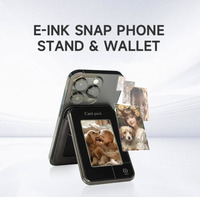 Nouvelle conception de luxe, étui portefeuille magnétique pour téléphone portable avec écran E Ink intelligent NFC, personnalisable pour iPhone 17 16 15 14 13 Pro Max