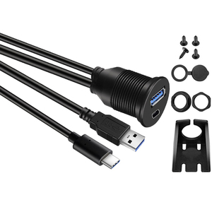 Tipo <span class=keywords><strong>C</strong></span> 3.1 e USB 3.0 auto montaggio cavo di scarico maschio <span class=keywords><strong>a</strong></span> femmina di estensione impermeabile per auto camion barca moto pannello cruscotto - Product Image 2