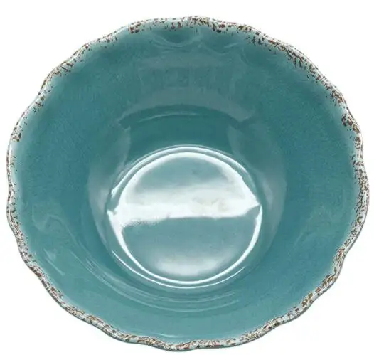 Crackle Melamine 12 "Phục Vụ Bát, Salad, Trộn, Pasta Aquamarine Blue