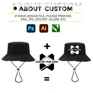 Promotional Cap Summer Custom Logo Personalized Fisherman's Waterproof Bucket <b>Hat</b> With String - Product Image 2