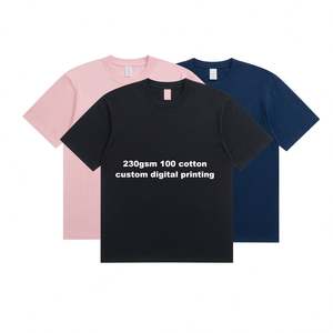 Haute qualité 230 grammes coton hommes T-shirt logo personnalisé lourd surdimensionné Streetwear T-shirt - Product Image 1