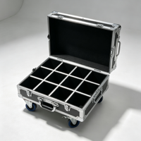 Boîte de transport pour microphone OEM ODM personnalisée, antichoc, en aluminium rigide, avec intérieur en mousse prédécoupée et roulettes robustes