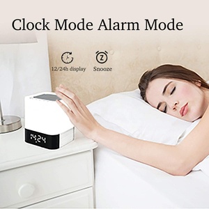 Xách tay không dây Led 7 màu đèn ban đêm Đồng hồ báo thức Loa <span class=keywords><strong>Bluetooth</strong></span> <span class=keywords><strong>BT</strong></span> Loa - Product Image 5