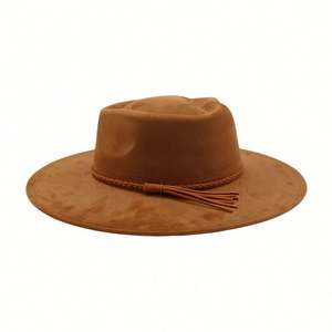 Sombrero Fedora de Ala Ancha con Borlas y Decoración de Corazón en Forma de Corona, de Ante Vegano con Estampado Láser Quemado, Novedad 2026 para Mujer - Product Image 4