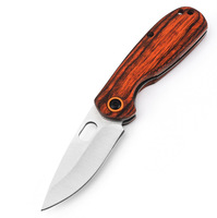 Petit couteau de poche en acier inoxydable, logo gravé au laser personnalisé, manche entièrement en bois, couteau pliant EDC, cadeau DIY, camping