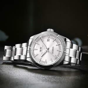 นาฬิกาข้อมือผู้ชาย I&W ระบบออโตเมติก ลดราคาพิเศษ ขอบหน้าปัดแบบฟลูเต็ด เครื่องสวิส ตัวเรือนสแตนเลส สไตล์ธุรกิจ นาฬิกาจักรกล - Product Image 3