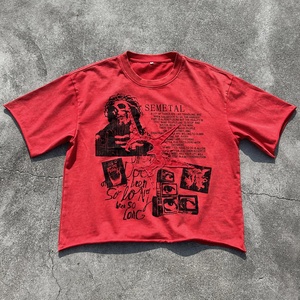 T-shirt à manches courtes en patchwork brodé de style designer, T-shirt ample et court de haute qualité, imprimé graphique surdimensionné, T-shirt pour hommes - Product Image 1