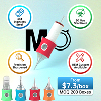 Jarum Cartridge Tato Steril Sekali Pakai MO GEN TWO OEM 20Pcs Membran RL RS RM M1 Jarum Cartridge Pena Tato Permanen