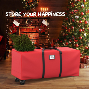 Large Artificial Anti-Tear Heavy-Duty 600D Oxford Cloth <strong>Xmas</strong> Christmas <strong>Tree</strong> <strong>Storage</strong> <strong>Box</strong> with Rolling Wheels - Product Image 4