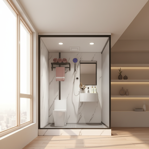 Unité de salle de bain intégrée de haute qualité, cabine de salle de bain modulaire étanche avec <span class=keywords><strong>douche</strong></span>, toilettes et lavabo - Product Image 1