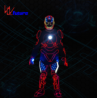 Vestido de baile con luz de TV a todo color Led, vestido de actuación de baile fluorescente luminiscente, disfraces de Cosplay de personajes de Marvel, 1 pieza