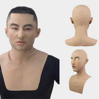 Réaliste Silicone chauve homme et femme visage capuche Halloween fête Simulation accessoires pour Film télévision Crossdress poitrine forme