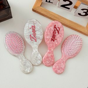 Peigne à coussin d'air en acétate 14*6cm avec <span class=keywords><strong>lettres</strong></span> incrustées de diamants, mignon et portable, peigne de massage à air, outils de coiffure personnalisés - Product Image 2