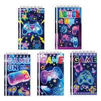 Nouveau bloc-notes de jeu transfrontalier, couleurs variées, pour étudiants, reliure spirale, en pâte de bois vierge, thème jeu, mini carnet de notes