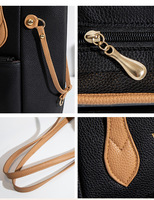 Bolsos de mano de PU texturizado para mujer, bolsos de hombro de gran capacidad con múltiples bolsillos y bolsillo con cremallera para el viaje diario