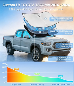 <span class=keywords><strong>Pare</strong></span>-soleil pour <span class=keywords><strong>pare</strong></span>-<span class=keywords><strong>brise</strong></span> compatible avec Toyota Tacoma 2016-2026, <span class=keywords><strong>pare</strong></span>-soleil pour fenêtre avant, réflecteur de rayons UV - Product Image 3