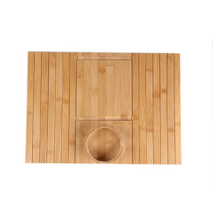 Bamboo Sofa Armrest Tray With Cup Holder And <b>Tablet</b> <b>Stand</b> <b>For</b> Living Room Storage Japanese Style Foldable Portable - Product Image 5