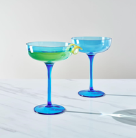 Set Gelas Coupe Transparan Tahan Lama, Gelas Koktail Anti Pecah Bahan Tritan