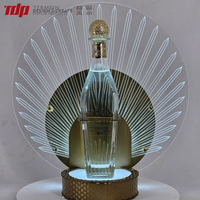 Support de bouteille de vin, de bière, de whisky, de liqueur éclairé pour bar de nuit en acrylique TDP, présentoir, glorificateur LED