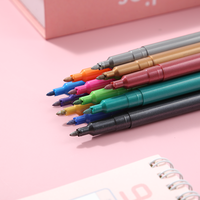 Ensemble multicolore de haute qualité de 12 stylos marqueurs métalliques à pointe moyenne pour le dessin peinture rupestre fabrication de cartes en papier noir