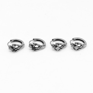 Pendientes de Aro yunnique con Diseño de Ancla, Acero Inoxidable, Engaste de Garras, Diamantes, Diseño Geométrico, Joyería Unisex - Product Image 2