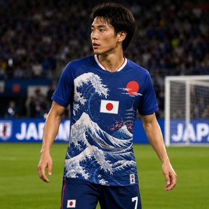 <span class=keywords><strong>Maillot</strong></span> de football japonais personnalisé avec impression intégrale pour homme, qualité Thaïlande, 1998 <span class=keywords><strong>2022</strong></span> 2024 2026, T-shirt Anime Japonais, Kit complet - Product Image 1